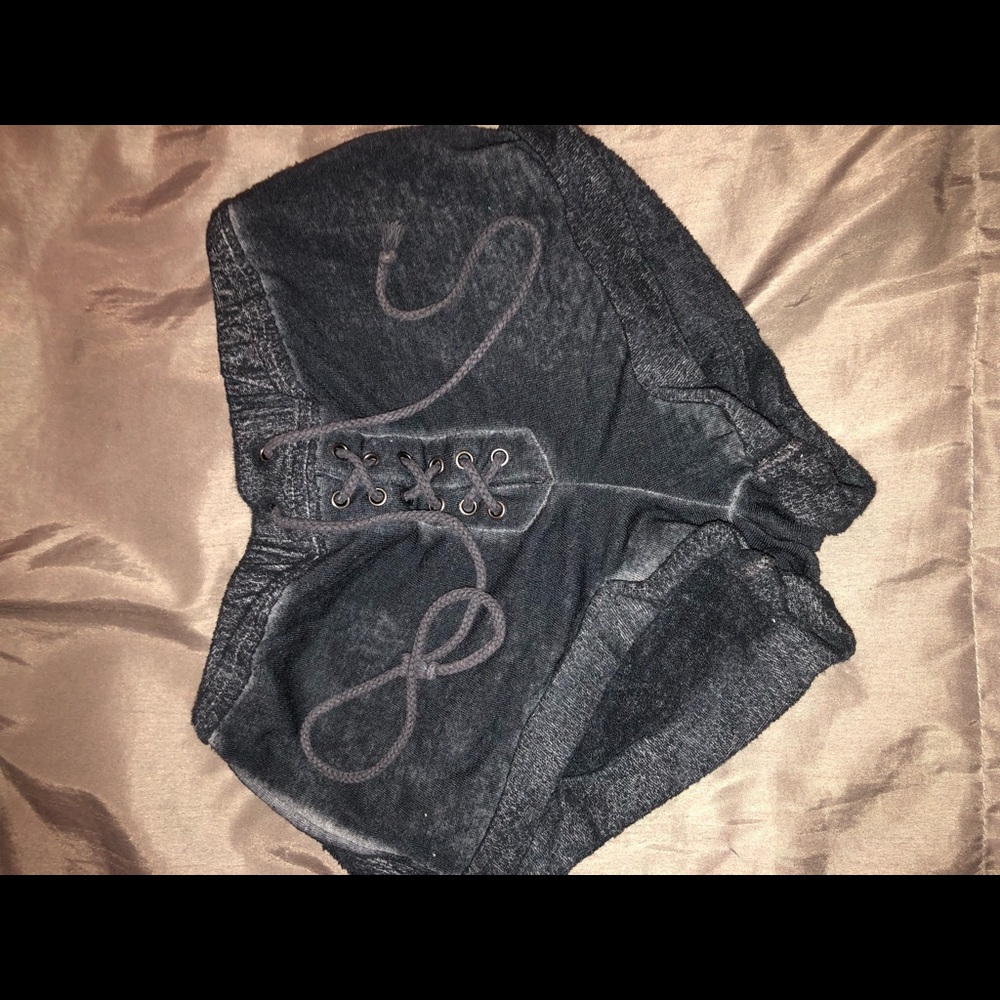 Super soft lace up shorts.